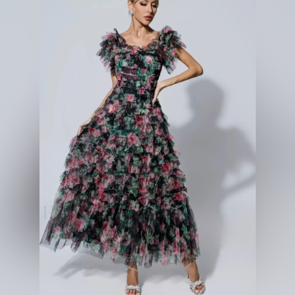 Floral Ruffle Maxi Dress - Picture 4 of 7